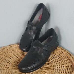 SAS Tripad Comfort Leathe Black Roamer Slip on Loafers Walking Shoes Size 9.5N
